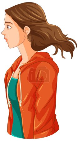 Illustration for Woman on the side cartoon illustration - Royalty Free Image