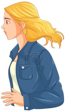 Illustration for Woman on the side cartoon illustration - Royalty Free Image