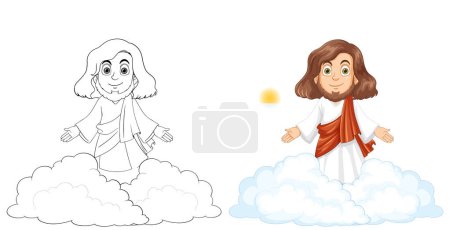 Ilustración de Jesús Cristo Esquema para colorear ilustración - Imagen libre de derechos