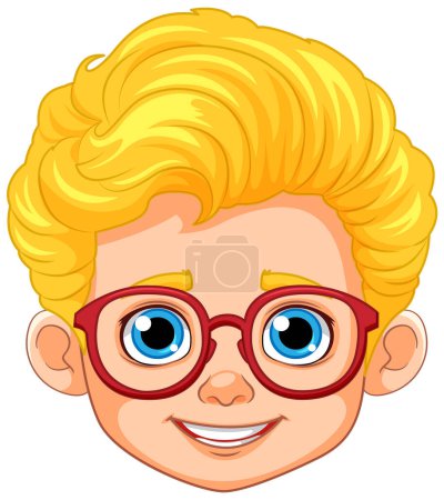 Illustration for Boy with Blonde Hair and Brown Eyes illustration - Royalty Free Image