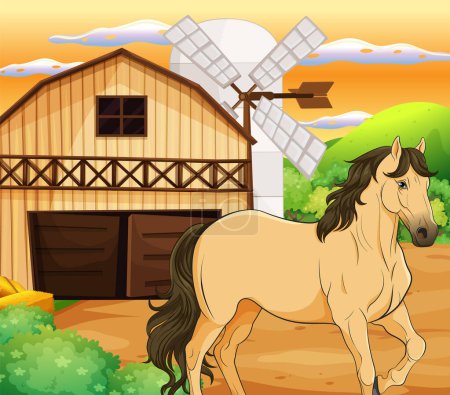 Illustration for Horse at the farm illustration - Royalty Free Image