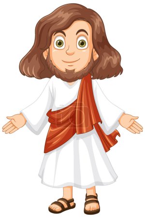 Téléchargez les illustrations : Illustration de personnage de dessin animé Jésus Christ - en licence libre de droit