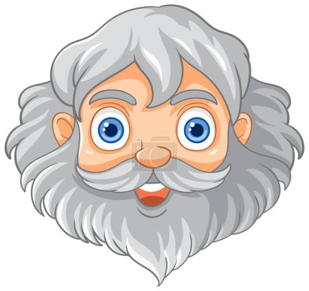 Illustration for Old man face cartoon illustration - Royalty Free Image