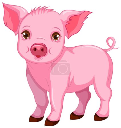 Ilustración de Lindo cerdo dibujo animado aislado ilustración - Imagen libre de derechos