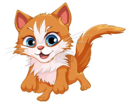 Ilustración de Gato lindo en salto Pose Vector ilustración - Imagen libre de derechos