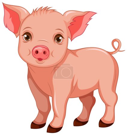 Ilustración de Lindo cerdo dibujo animado aislado ilustración - Imagen libre de derechos