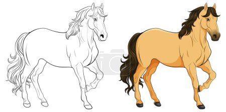 Illustration for Brown horse cartoon isolated illustration - Royalty Free Image