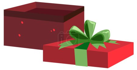 Téléchargez les illustrations : Illustration vectorielle d'un coffret cadeau rouge avec couvercle ouvert - en licence libre de droit