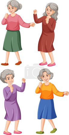 Ilustración de Conjunto de ilustración de personajes de adultos mayores - Imagen libre de derechos