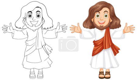 Illustration for Jesus Christ Outline for Colouring illustration - Royalty Free Image