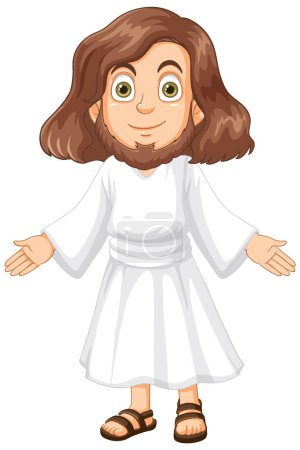 Illustration for Jesus Christ Cartoon Character illustration - Royalty Free Image