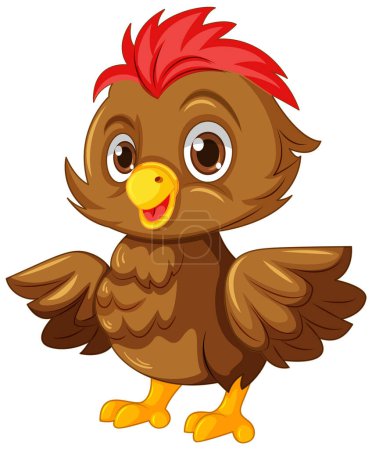 Illustration for Cute baby chick cartoon brown colour illustration - Royalty Free Image