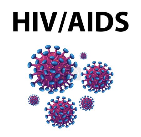 Téléchargez les illustrations : Vue détaillée du virus VIH / sida à l'aide d'un microscope - en licence libre de droit
