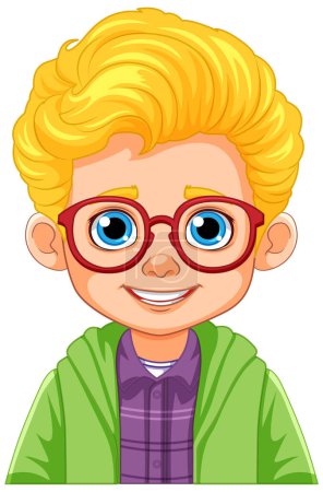 Illustration for Portrait of a Boy with Yellow Hair and Blue Eyes illustration - Royalty Free Image