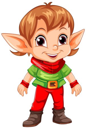Illustration for Boy Christmas Elf Character illustration - Royalty Free Image