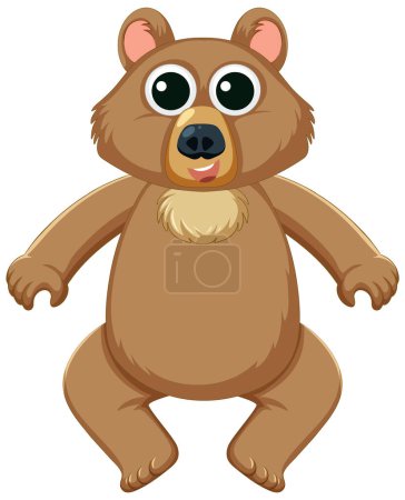 Téléchargez les illustrations : Une ravissante illustration vectorielle d'un ours adorable debout - en licence libre de droit