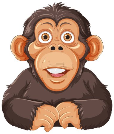 Téléchargez les illustrations : Illustration vectorielle de personnage de dessin animé chimpanzé - en licence libre de droit