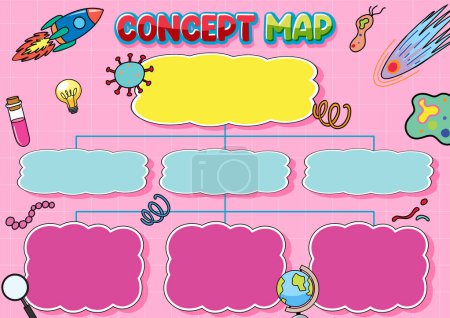 Illustration for Vector cartoon illustration of a mind map background - Royalty Free Image