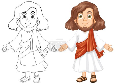 Illustration for Jesus Christ Outline for Colouring illustration - Royalty Free Image
