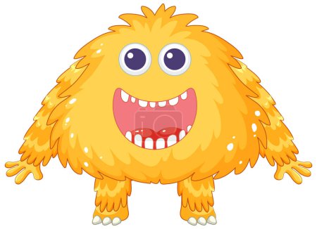 Ilustración de Un personaje de dibujos animados vibrante y juguetón con el pelo amarillo y una apariencia esponjosa - Imagen libre de derechos