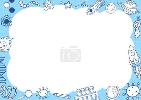 Illustration for Vector cartoon illustration of science tools and learning sign - Royalty Free Image