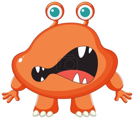 Illustration for A lively and colorful vector cartoon character of a red monster - Royalty Free Image