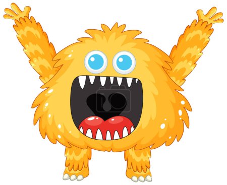 Ilustración de Un personaje de dibujos animados vibrante y juguetón con el pelo amarillo - Imagen libre de derechos