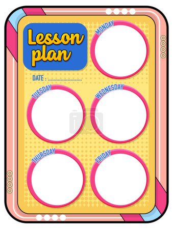 Illustration for A vector cartoon illustration of a student's lesson plan and to-do list with notes - Royalty Free Image