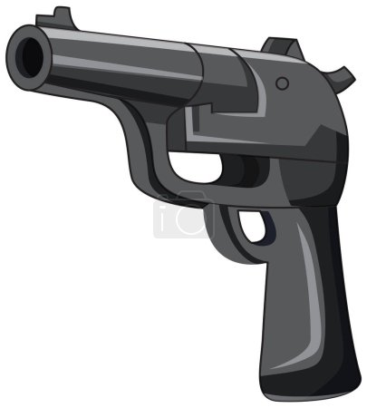 Ilustración de Una ilustración minimalista de una pistola de dibujos animados, aislada sobre un fondo blanco - Imagen libre de derechos