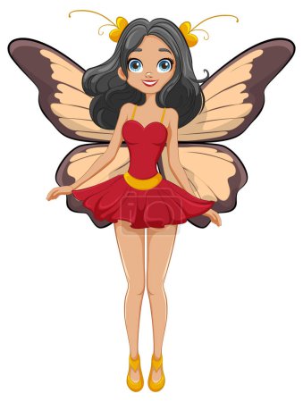 Photo for A beautiful fairy with butterfly wings in a whimsical cartoon style - Royalty Free Image