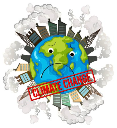 Ilustración de Una ilustración contrastante que describe el impacto del cambio climático - Imagen libre de derechos
