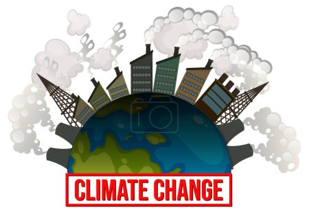 Illustration for Illustration depicting the toxic air and pollution threatening the Earth's climate - Royalty Free Image