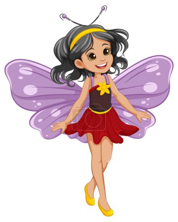 Téléchargez les photos : Une jolie fille dans une robe de fée avec de belles ailes de papillon - en image libre de droit