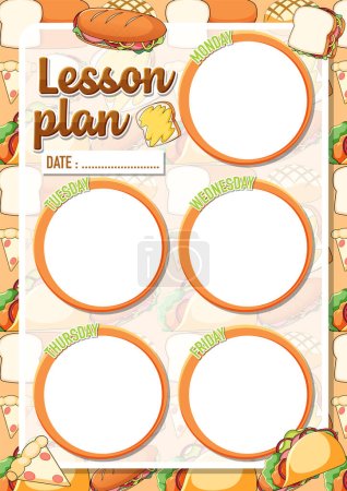 Illustration for Cartoon illustration of a student's lesson plan and to-do list - Royalty Free Image