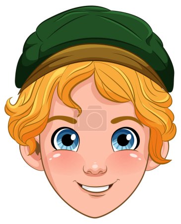 Illustration for Male teen cartoon wearing hat illustration - Royalty Free Image