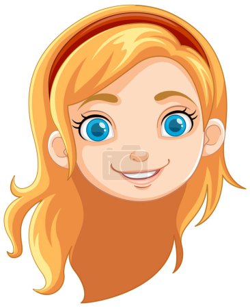 Illustration for A cheerful vector illustration of a girl with long blonde hair - Royalty Free Image