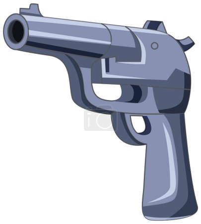 Illustration for A vector cartoon illustration of a simple gun, isolated on a white background - Royalty Free Image