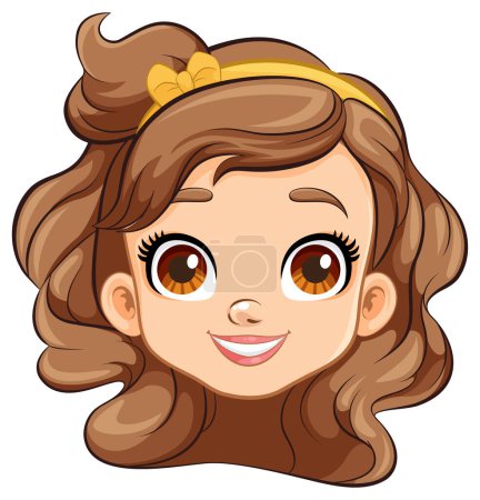 Illustration for A cheerful and adorable vector illustration of a young girl - Royalty Free Image