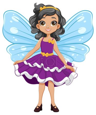 Ilustración de Una linda princesa de hadas lista para una fiesta mágica - Imagen libre de derechos