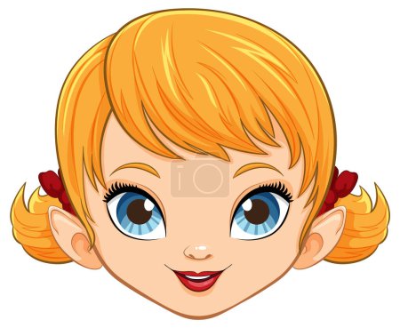 Téléchargez les photos : Adorable illustration vectorielle d'une fille aux cheveux blonds - en image libre de droit