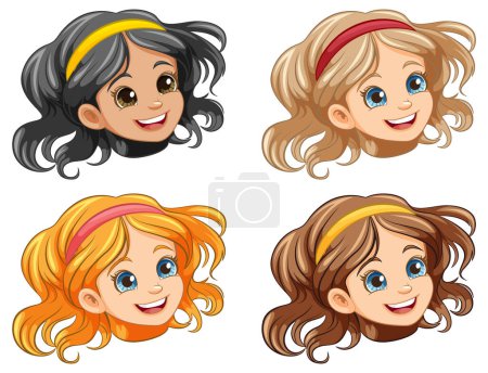 Illustration for Smiling Girl with Fancy Head Accessory - Royalty Free Image