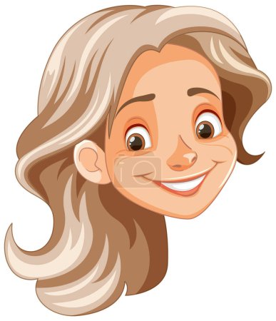 Illustration for Vector cartoon of an elderly woman with a joyful expression - Royalty Free Image