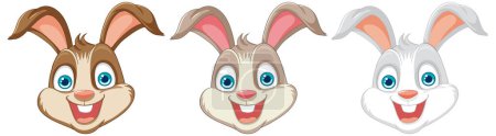 Illustration for A vibrant and joyful vector illustration of a rabbit's head - Royalty Free Image