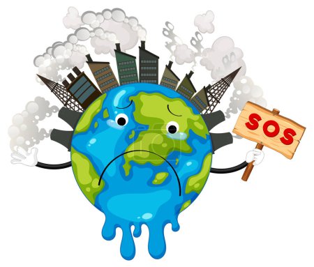 Illustration for Melting Earth pleads for action against climate change - Royalty Free Image