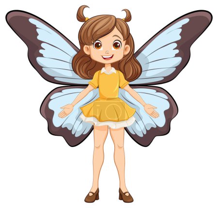 Téléchargez les photos : Une charmante fille avec des ailes de papillon dans une tenue magique - en image libre de droit