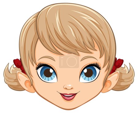Illustration for Adorable vector illustration of a girl with blonde hair - Royalty Free Image