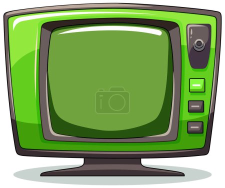 Colorful vector of a vintage green TV set