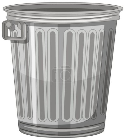 Photo for Vector illustration of a traditional metal garbage can. - Royalty Free Image