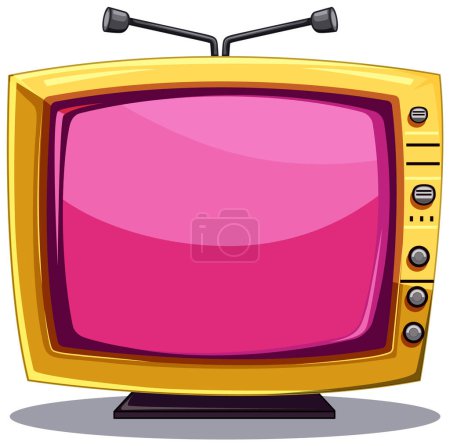 Colorful vector of a classic vintage TV