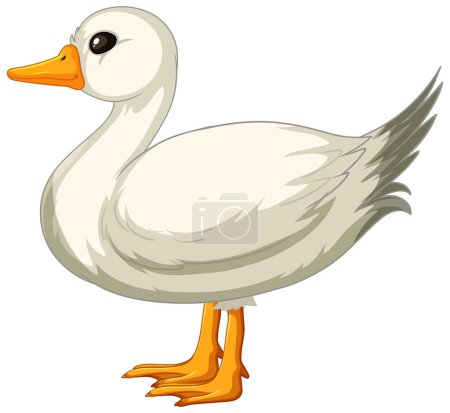 Téléchargez les photos : Vecteur de bande dessinée d'un canard blanc mignon debout. - en image libre de droit